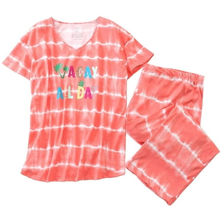 

Women s Sleepwear Tops with Capri Pants Pajama Sets