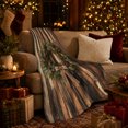 thumbnail image 3 of Christmas Pinecone Wreath Wood Plank Flannel Blanket, Cozy Rustic Sofa Throw for Farmhouse Fans and Hosts, Warm Bedroom Reading Nook Home Decor, Christmas Holiday Gift, 3 of 9