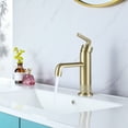 thumbnail image 2 of Single Hole Bathroom Sink Faucet, Deck Mounted Solid Brass Basin Faucet, 2 of 8