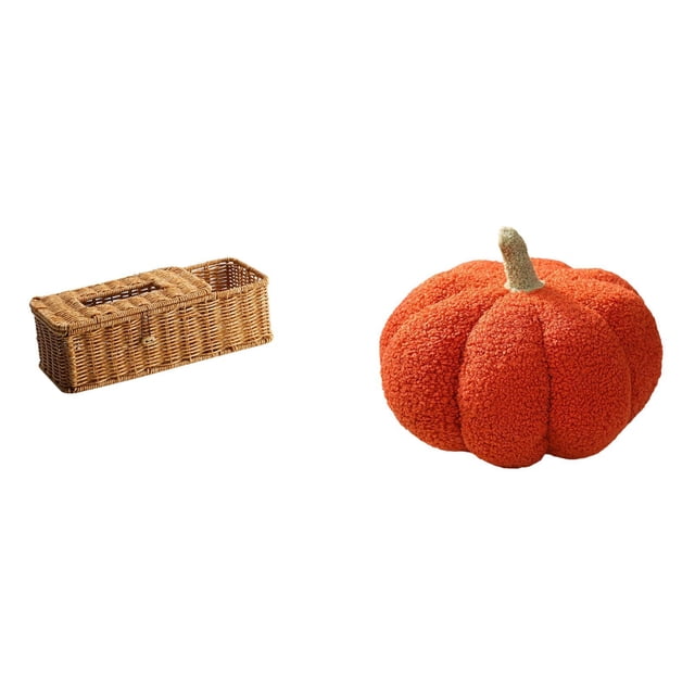 Estuche para pañuelos de escritorio,Caja de pañuelos faciales de papel retro de madera,Tapa para caja de pañuelos,porta servilletas de papel facial,Almohadas de calabaza de