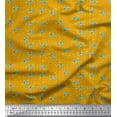 thumbnail image 1 of Soimoi Gold Japan Crepe Satin Fabric Dot & Freesia Floral Fabric Prints By Yard 42 Inch Wide, 1 of 3