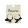 thumbnail image 2 of No Boundaries Black Fabric Bow Hoop Earrings, Women’s, 2 of 4