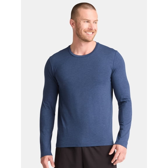 Athletic Works Men's and Big & Tall Men's Tri-Blend Tee with Long Sleeves, Sizes XS-4XLT