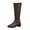 Coffee, variant on Winter Knee High Boots for Women, British Style Leather Long Boots with Belt Buckle and Side Zipper, Warm Non- Riding Boots for Fall & Winter