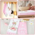 thumbnail image 6 of Easter Kitchen Towels 2 Pack Bunny Happy Easter Dish Towels 18x26 Inch Pink Hand Drying Tea Towel for Spring Holiday Cooking Baking Cleaning (Bunny, 6 of 6
