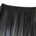 thumbnail image 5 of Women's Elastic Waist Pleated Maxi Skirt - A-Line Flowy Tiered - Beach/Summer Casual - One Size Fits Most, 5 of 7