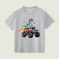 thumbnail image 4 of Tfken Tee For Boys Toddler Grey Size 3-4 Years Car Print Short Sleeve T-Shirts Summer Comfortable Tops, 4 of 4