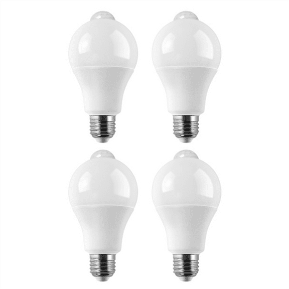 4PC E27 LED Motion Sensor Bulb Lamp PIR Light Auto on/OFF Night for Porch Stairs Garage Lights 9W
