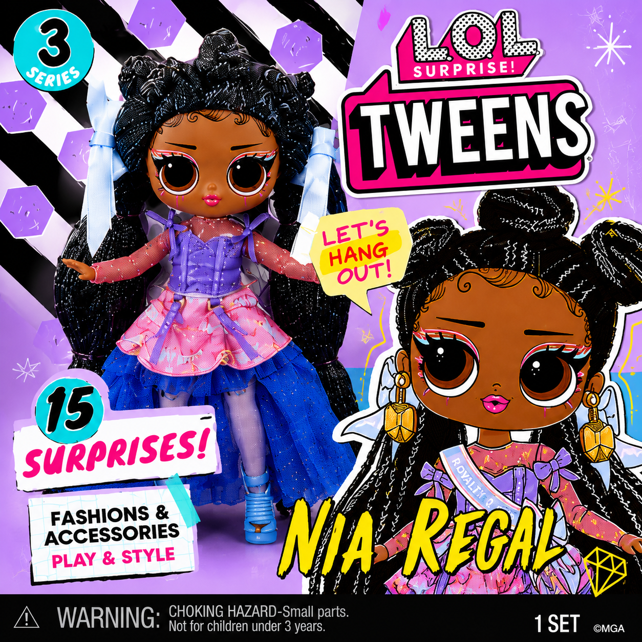 LOL Surprise Tween Series 3 Doll - Nia Regal with 15 Surprises