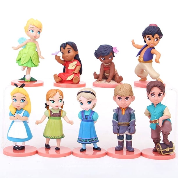 Figuras de acción de Disney para niños, Moana, Blancanieves, Merida, Princesa, Mulan, sirena, Tiana, Jasmine, figuritas de Anime, modelo de juguete, regalo Gong Bohan LED