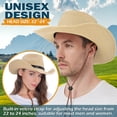 thumbnail image 5 of EINSKEY Straw Cowboy Hats for Men, Western Cowgirl Hat Women Wide Brim Fedora for Beach,Beige, 5 of 7