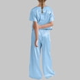 thumbnail image 7 of Diufon Girls Pajama Sets Casual Short Sleeve Crewneck Tops and Elastic Wide Leg Pants Stain Homewear Set, 7 of 7