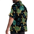 thumbnail image 3 of Turtle Seamless Men's Hawaiian Short Sleeve Printed Button Down Poplin Casual Summer Beach Shirt, Unisex, 3 of 6
