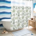 thumbnail image 5 of No Hook Shower Curtain, Sage Green Eucalyptus Shower Curtains for Bathroom with See Through Top Window, Spring Watercolor Botanical Leaves Waterproof & Washable Bath Curtain Extra Long 72"x96", 5 of 9