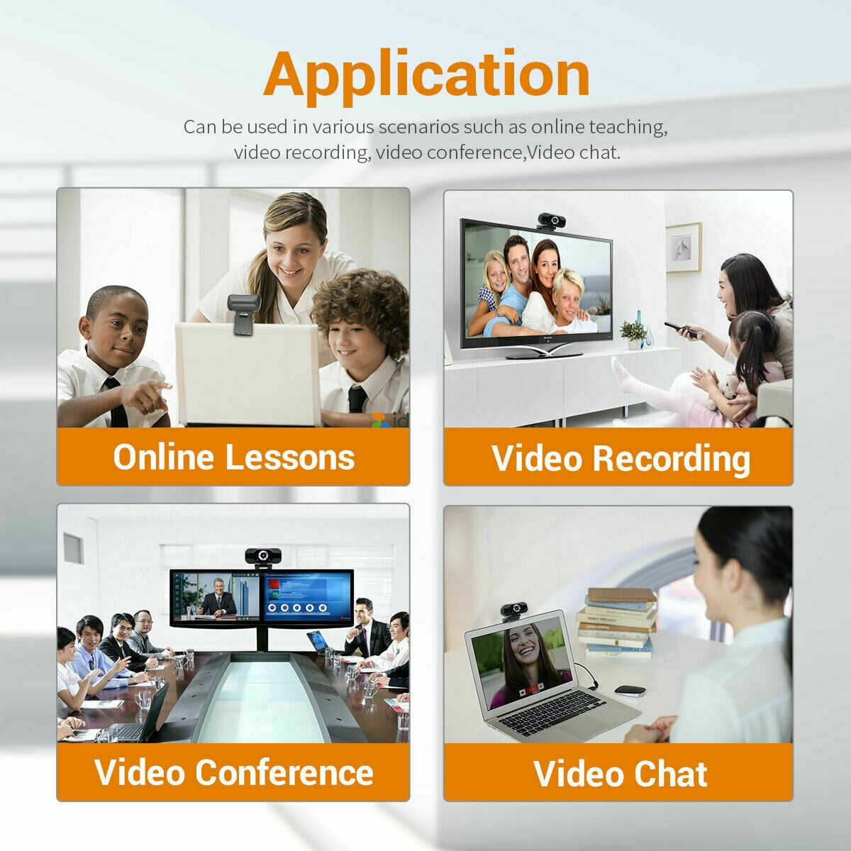 Amerteer 1080P Webcam PC with Microphone, USB 2.0 Web Camera for Laptop, Computer, Desktop, Plug and Play, for Live Streaming, Video Chat, Conference, Recording, Online Classes, Game