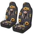 thumbnail image 4 of Jeiento Highland Cow Car Seat Covers Full Set of 2 Vehicle Front Seats Covers Leopard Print Bucket Seat Cover Stretchy Washable Auto Accessories Universal Fit for Most Vehicles, 4 of 7