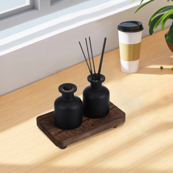 Pretyzoom Kitchen Soap Tray Aromatherapy Bottle Display Wood 1Pcs Simple Design Space Organization