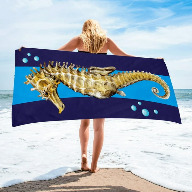 Toalla de playa, toallas de baño, toalla de playa rectangular, toalla de fibra fina, tapete de playa, toalla de baño, chal, absorbente de agua, portátil y secante para todas las estaciones, tamaño uni