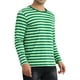 thumbnail image 4 of Camisetas de rayas INSPIRE CHIC para hombres, camiseta de manga larga casual, talla XL, verde y blanca, 4 of 6