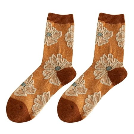 

JDEFEG Scrunch Socks Coral Garters for Bride Women Autumn Casual Stockings Retro Floral Fashion Warm Wool Stockings Stockings 10 Socks for Women A