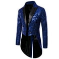 thumbnail image 3 of Coduop Mens Sequin Tuxedo Tailcoat Swallowtail Suit Jacket Dinner Party Wedding Blazer Tux Coat, 3 of 4