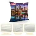 thumbnail image 4 of Heduofu Throw Pillow Cover Decor Cases Square American Orange Cityscape Orlando Florida Downtown City America EOLA Lake Night Scene Zippered Cushion Case Home White, 4 of 5