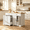White, variant on Frmobepts 55.1" Drop Leaf Kitchen Island with Power Outlet, Large Breakfast Bar with Foldable Countertop, Storage Drawers, Trash Cabinet,Mobile Kitchen Counter on 4-Wheel Casters, Black