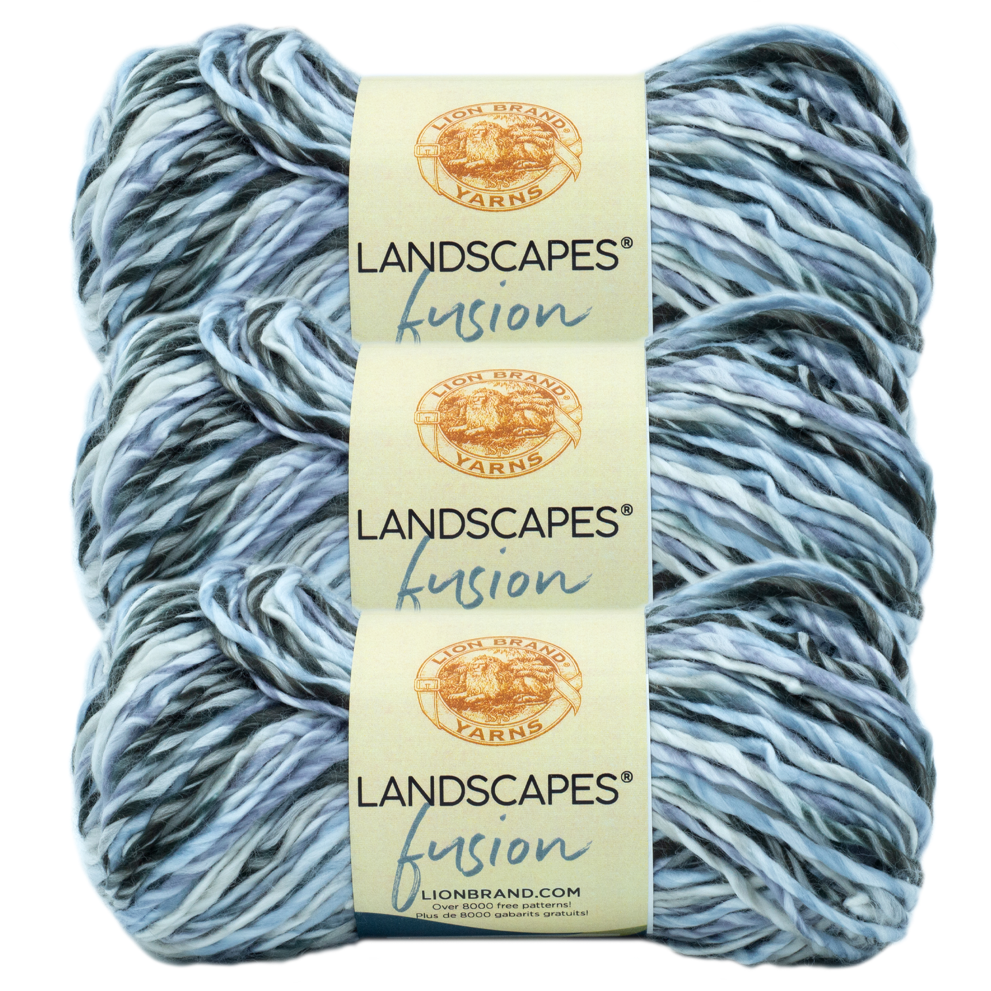 Lion Brand Yarn Landscapes Fusion Washington Square Variegated Roving Medium Acrylic Multicolor