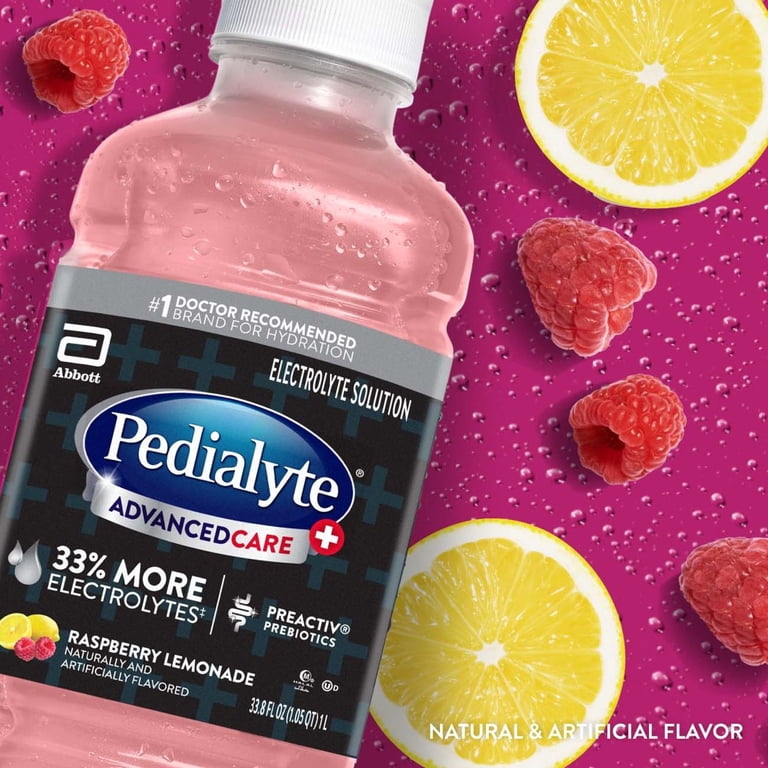 Pedialyte AdvancedCare Plus Drink, Raspberry Lemonade, 1L, 4 Pack photo 4