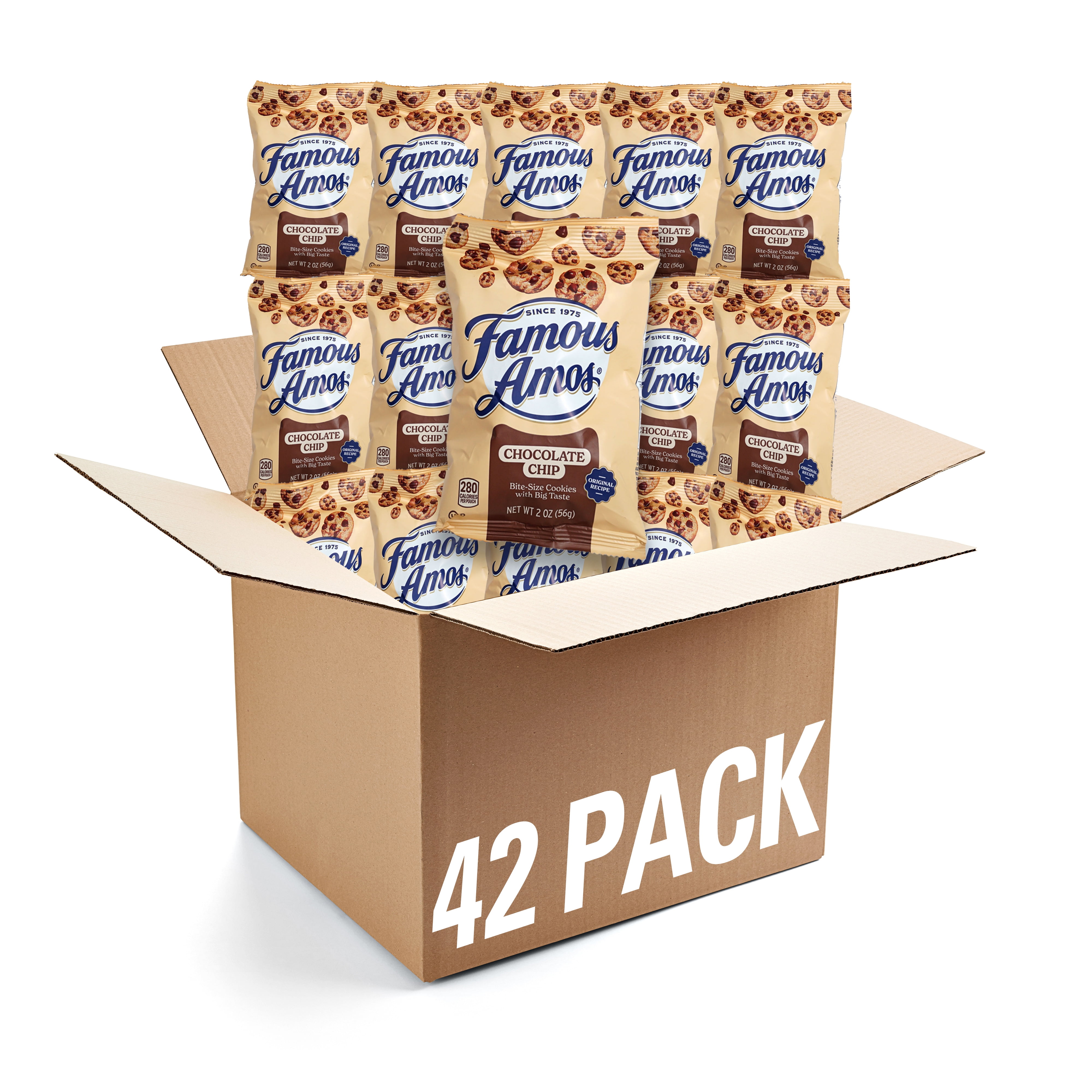 Famous Amos - 2oz Bags, Pack of 42, Chocolate Chip Cookies Individual Bags of Famous Amos