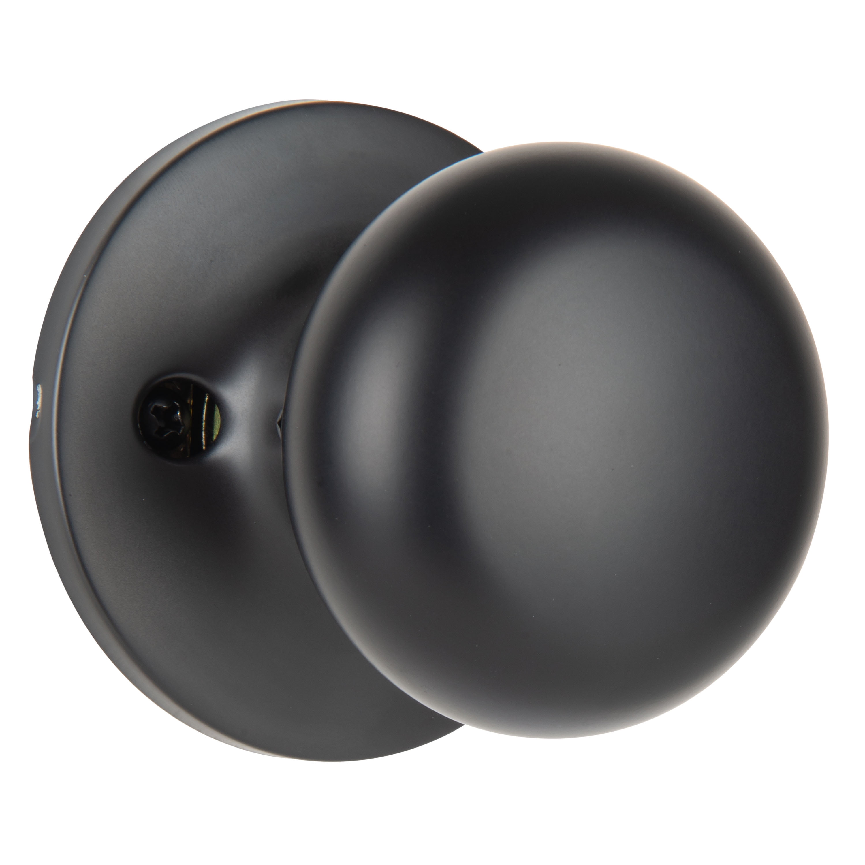 Brinks Passage Mushroom Doorknob, Matte Black Finish