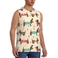 thumbnail image 2 of Uemuo Dachshund Dog Puppy Pattern Men's Sleeveless T-Shirt,Muscle Athletic Tank Top, Moisture-wicking Quick-dry Breathable Classic Tee Top for Gym Run Outdoor Sports-Small, 2 of 8