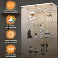thumbnail image 4 of LFT HUIMEI2Y Glass Display Cabinet with LED Lights and Lock, 2 Door Curio Cabinets, Tempered Glass Collection Display Showcase for Bedroom, Living Room 65” Black, 4 of 9