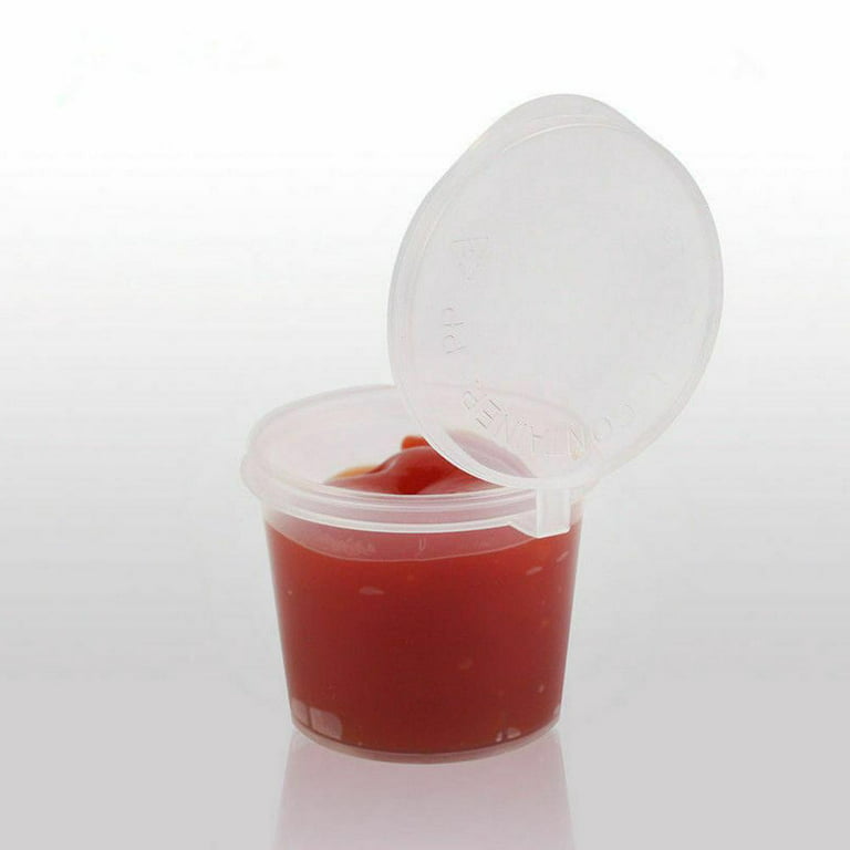100 Disposable Sauce Cups Plastic Vinegar Box Spicy Oil Slime Trial Box Cup  Packing Seasoning D4Y6