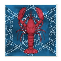 Stupell Industries Red Lobster Outline Rope Pattern Ocean Life Graphic Art Unframed Art Print Wall Art, Design by Ziwei Li