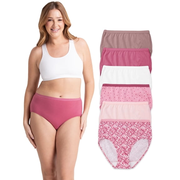 Fruit of the Loom Women's Cotton Brief Underwear, 6-Pack