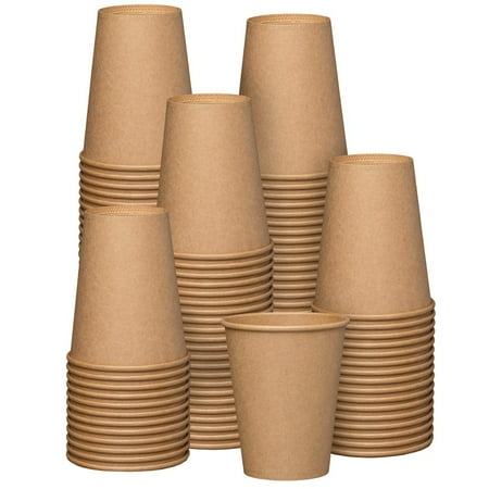 

icdrIesnte 8Oz Thick Single Layer Kraft Paper Cup Disposable Coffee Cup Hot Drink Cup with Coffee Paper Cup B