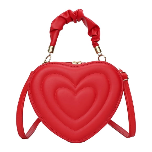 Bolso Bandolera Jinwen Corazón con Cremallera Desmontable Rojo