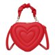 thumbnail image 1 of Bolso de hombro con forma de corazón de piel sintética con correa ajustable y elegante. Rojo, 1 of 9