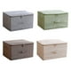 thumbnail image 5 of Caja de almacenamiento de ropa para el hogar, dormitorio, organizador de ropa interior de algodón y lino con tapa Simple, contenedor de Almacenamiento y organización del hogar Gris, 38*26*15 CM S Naiovety HA077426-01, 5 of 6