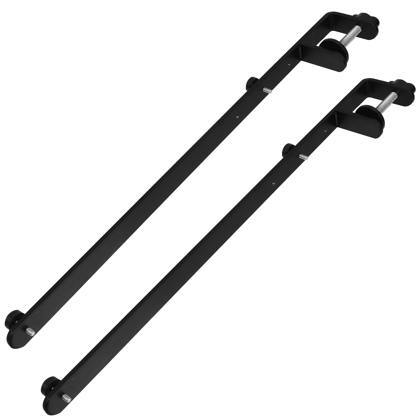 FRCOLOR 2Pcs  Over the Table Rod Stand Folding Shelf Bracket Adjustable Desk Stand Clamps for Pegboards Shelves and Workbenches Black