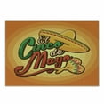 thumbnail image 1 of Cinco de Mayo Cutting Board, Mexican Holiday Name Lettering with Sombrero Hat and Maracas, Decorative Tempered Glass Cutting and Serving Board, in 3 Sizes, by Ambesonne, 1 of 2