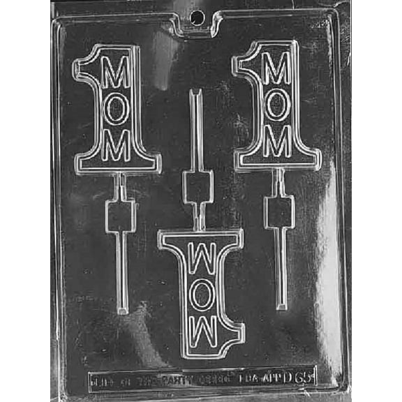 Grandmama's Goodies D065 #1 Mom Lollipop Mother's Day Chocolate Candy Soap Mold with Exclusive Molding Instructions