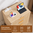 thumbnail image 5 of GIKPAL Night Stands for Bedroom, Modern Bedside Table with 3 Drawers & Charging Station,Fluted Panel End Tables for Bedroom & Living Room, Natural, 5 of 9
