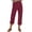 Wine, variant on Women's Fashion High Waisted Cotton Linen Straight Leg Pants, Loose Fit Solid Color Casual Trousers, Breathable Natural Fabric,Camel 2XL