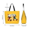 thumbnail image 6 of Cuphead Mugman Game Tote Bags Reusable Women Shoulder Bag Grocery Bag Travel Beach Shopping Work Daily Handle Bag, 6 of 8