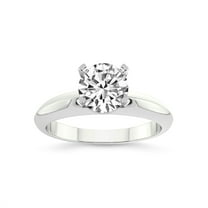 2 Carat IGI Certified Round Shape Lab Grown Diamond Engagement Ring | 14K White Gold |Eloise Solitaire Knife Edge Lab Diamond Ring | FG-VS1-VS2 Quality Friendly Diamonds