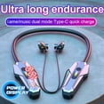 thumbnail image 4 of Wireless Bluetooth Earphones Neckband LED Display Gaming Headset Waterproof Magnetic Sport Headsets with HD Mic Sliver, 4 of 10