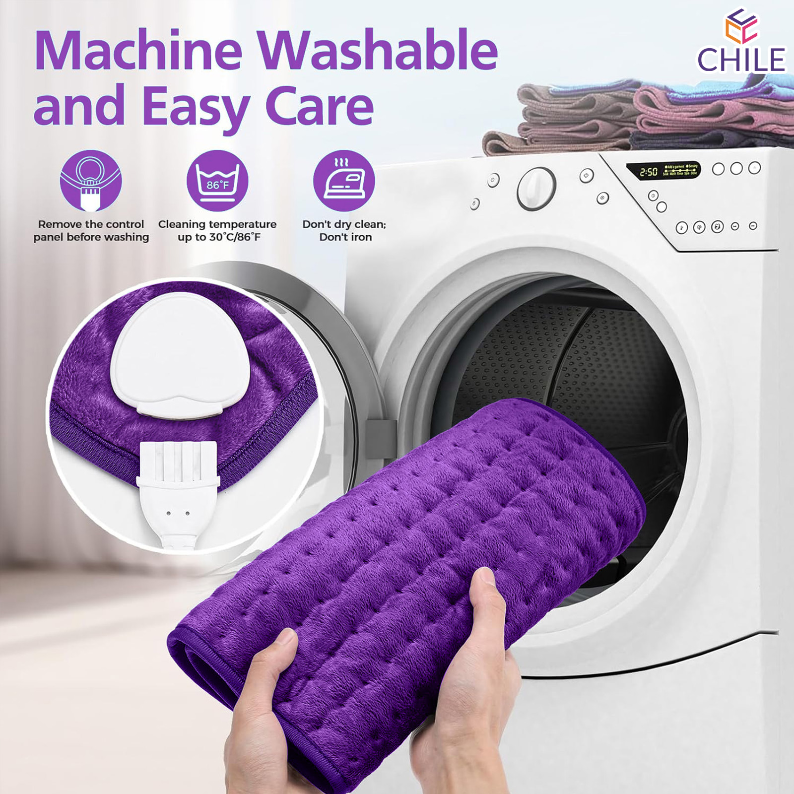 InfLuvRealm Heating Pad, 12" x 24", Purple photo 7