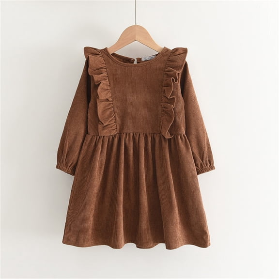 XXWXYD Toddler Baby Girls Short Sleeve A Line Ruffl𝖾 Solid Summer Sundres𝗌, Par𝗍y Dresses for Kids Casual Playtime Outdoor Activities